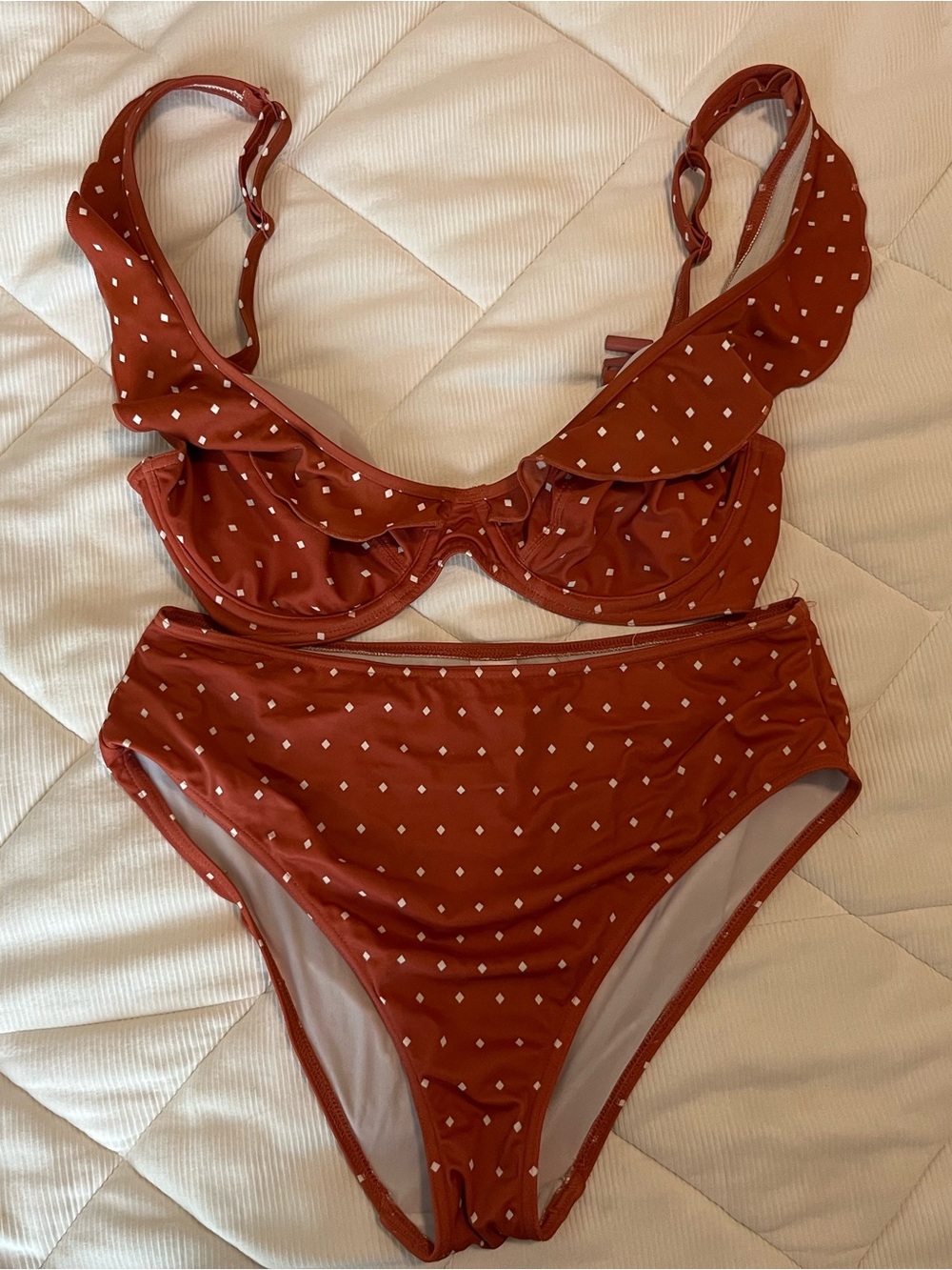 Freya Rust Orange Ruffle Two-Piece Swim Set - Picture 3 of 6